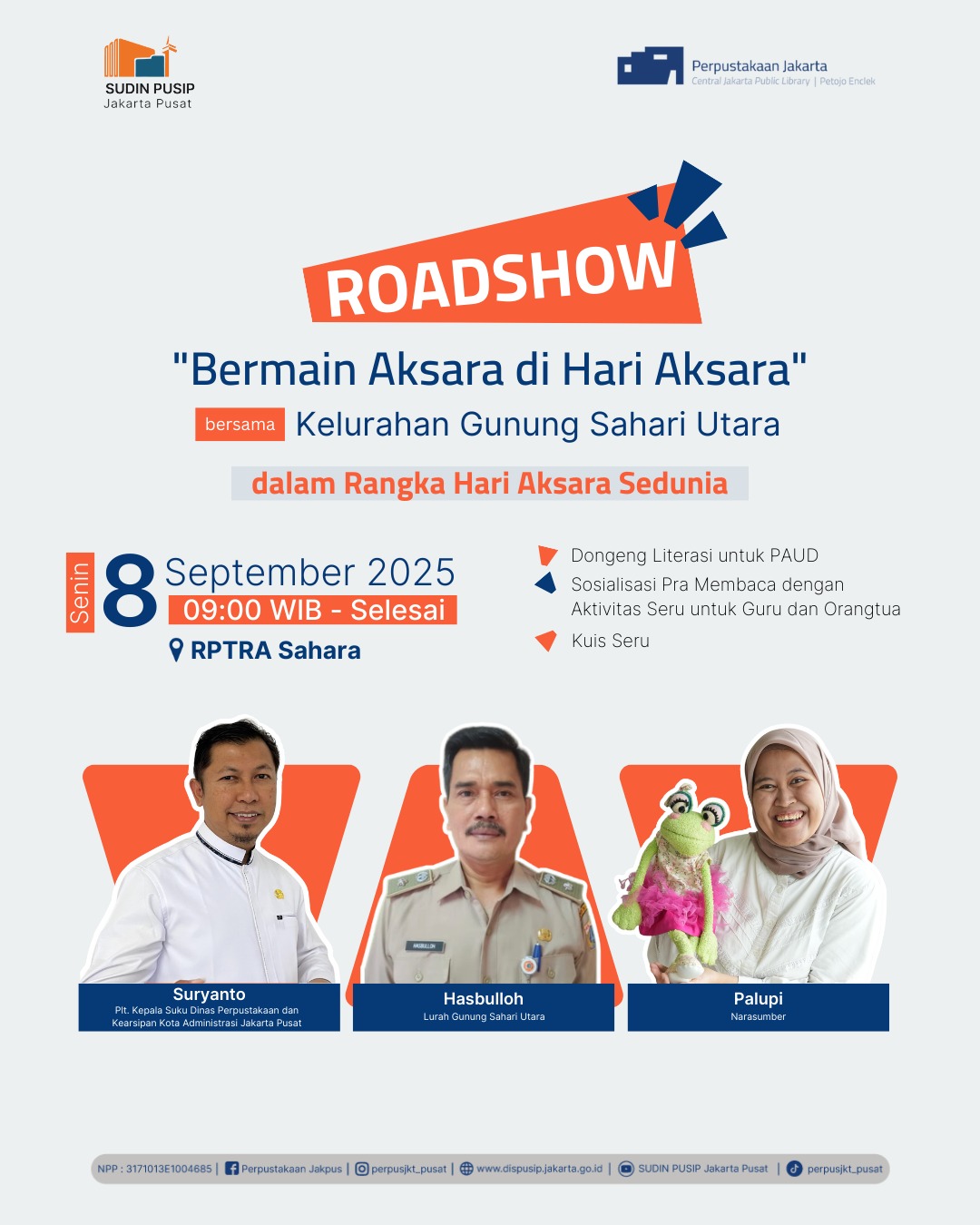 Roadshow Workshop Membaca Dan Literasi Perpustakaan Di RPTRA Sahara
