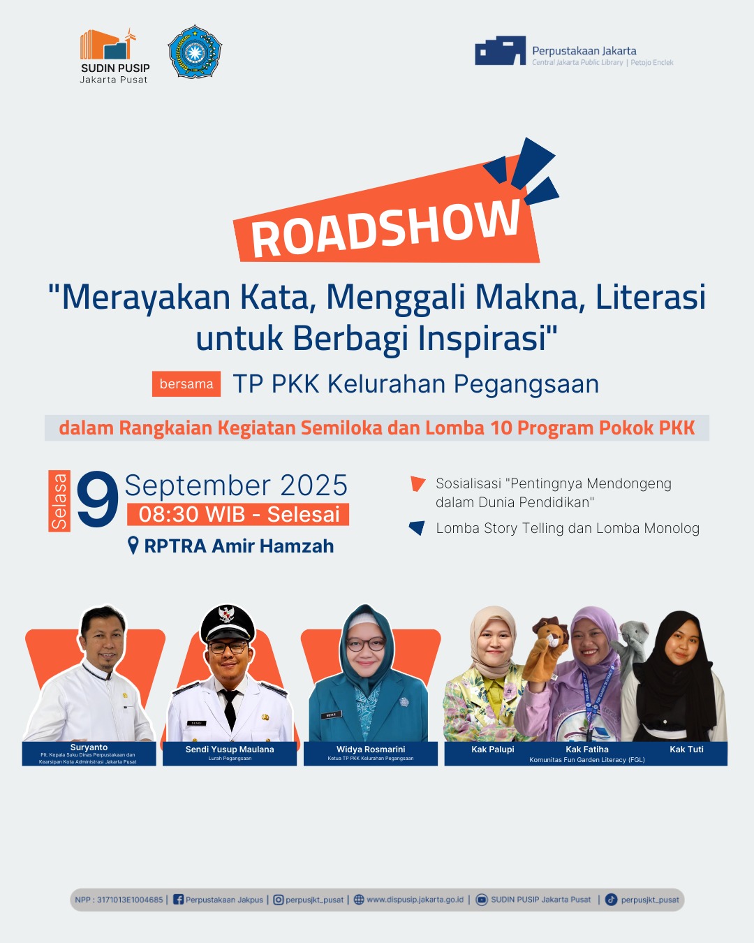 Roadshow Workshop Membaca Dan Literasi Perpustakaan Di RPTRA Amir Hamzah
