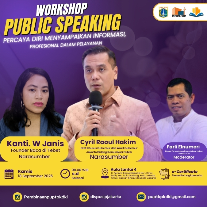Workshop Public Speaking Perpustakaan Khusus Provinsi DKI Jakarta