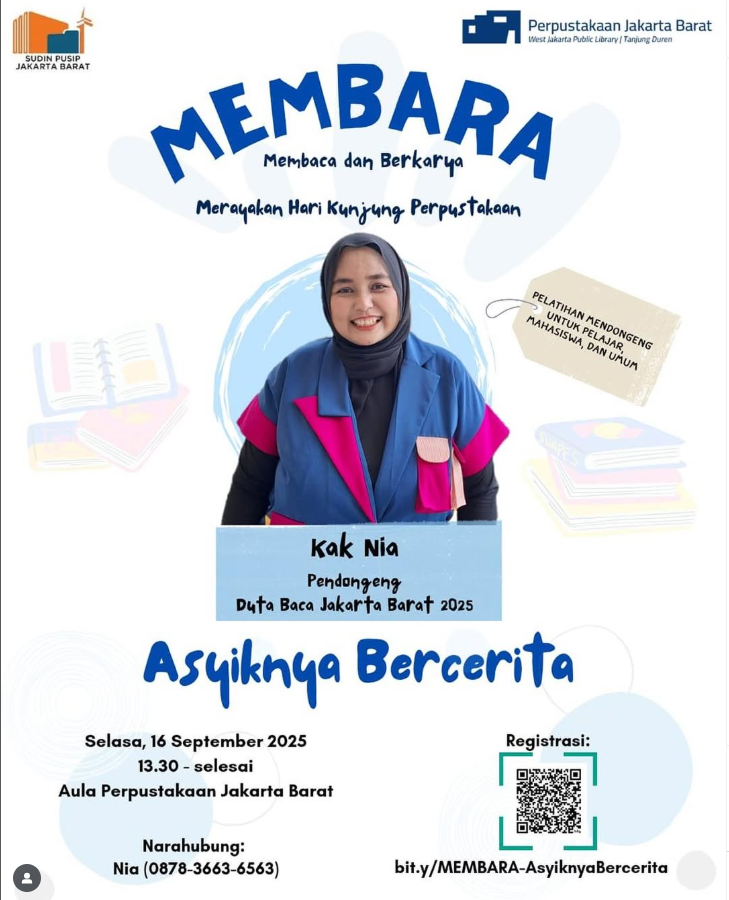 MEMBARA "Membaca Dan Berkarya" Merayakan Hari Kunjung Perpustakaan "Asyiknya Bercerita"