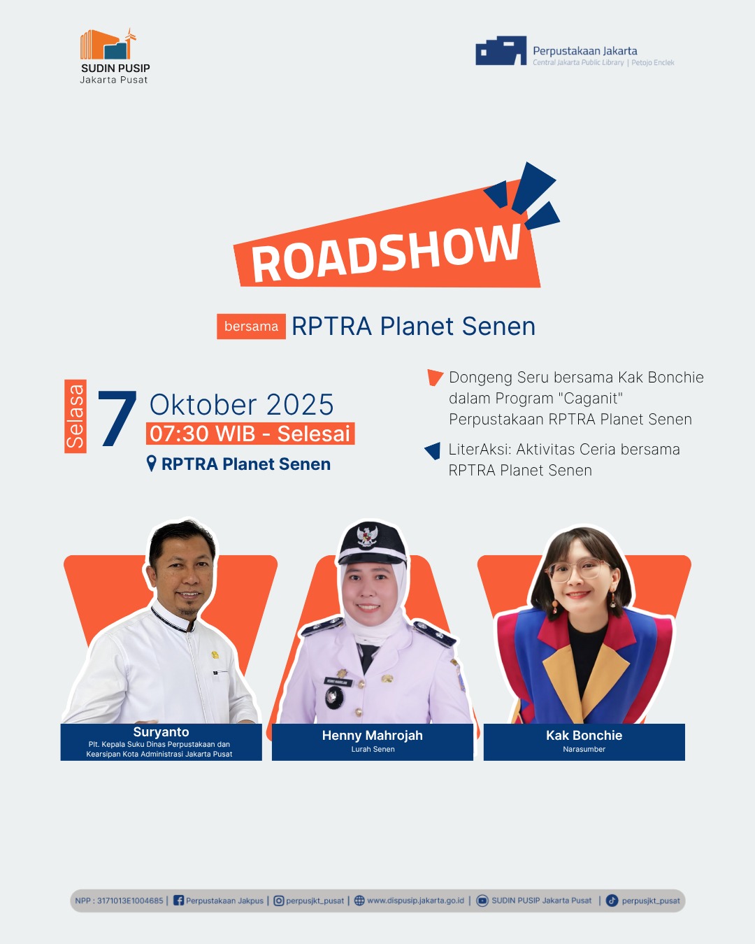 Roadshow Workshop Membaca Dan Literasi Perpustakaan Di RPTRA Planet Senen