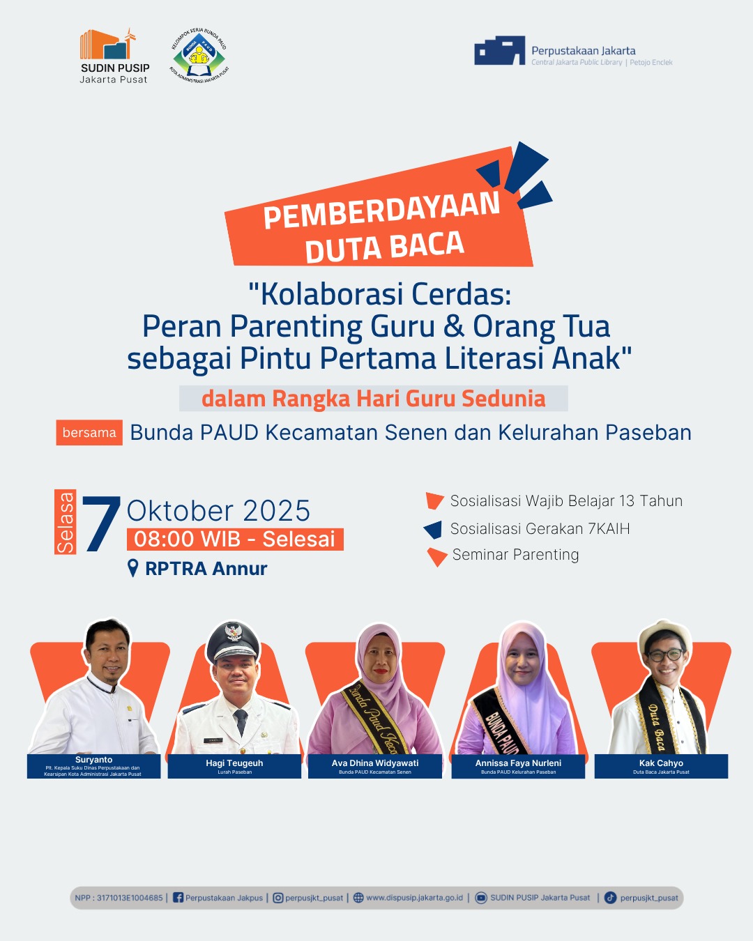 Pemberdayaan Duta Baca Jakarta Pusat Di RPTRA Annur