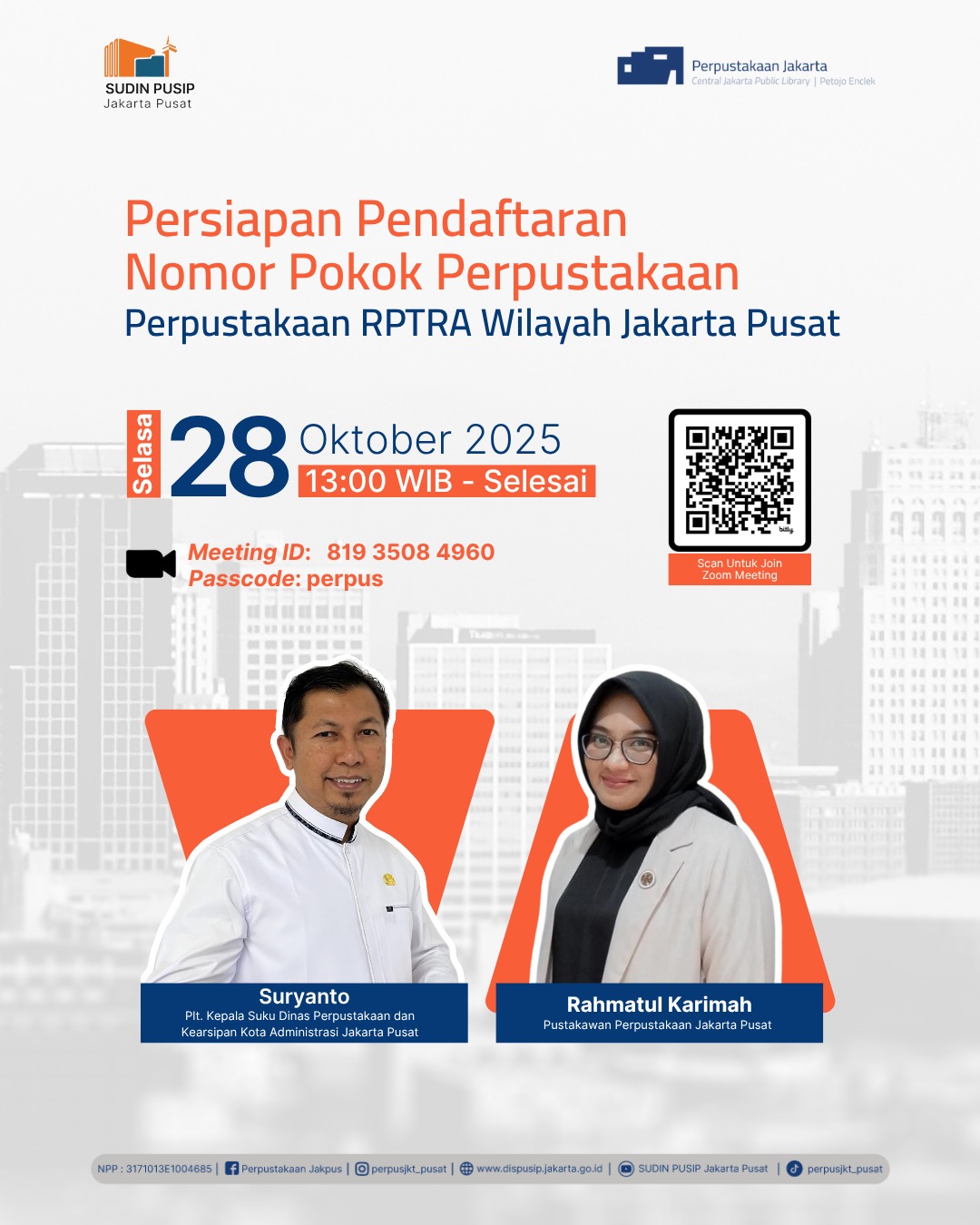 Persiapan Pendaftaran Nomor Pokok Perpustakaan RPTRA Wilayah Jakarta Pusat