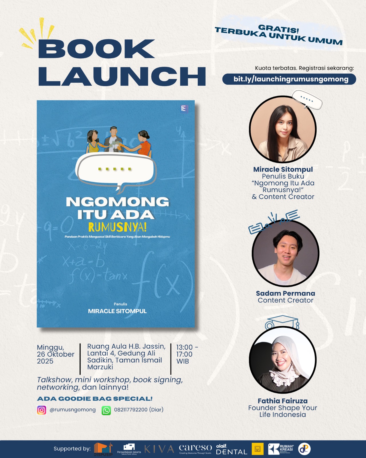 Book Launch "Ngomong Itu Ada Rumusnya" Oleh Miracle Stitompul (Putri Jambi 2024)
