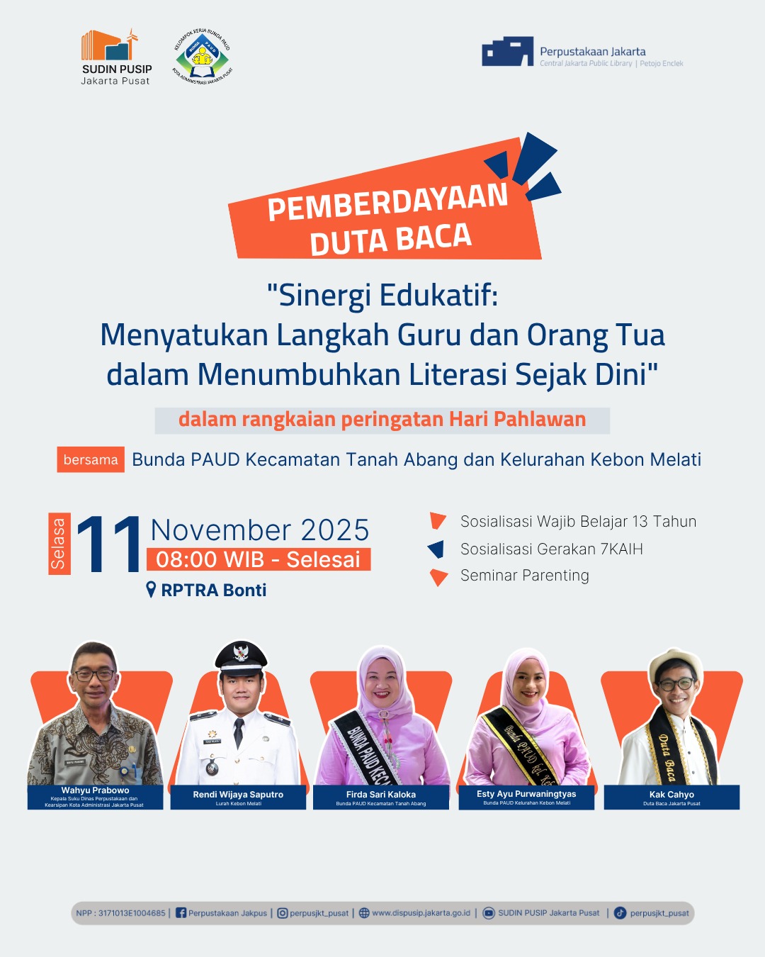 Pemberdayaan Duta Baca Jakarta Pusat Di RPTRA Bonti