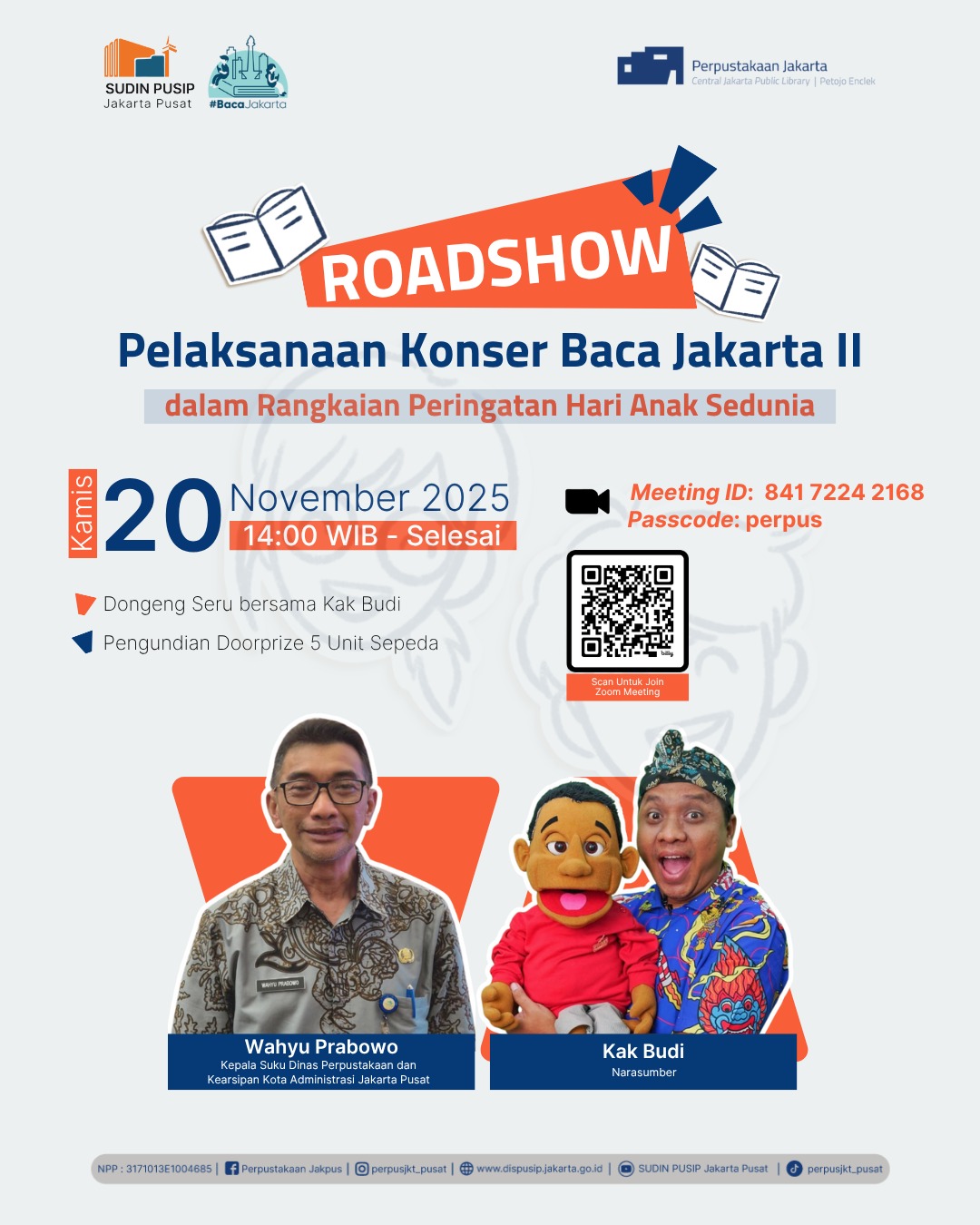 Roadshow Pelaksanaan Konser Baca Jakarta II Dalam Rangkaian Peringatan Hari Anak Sedunia