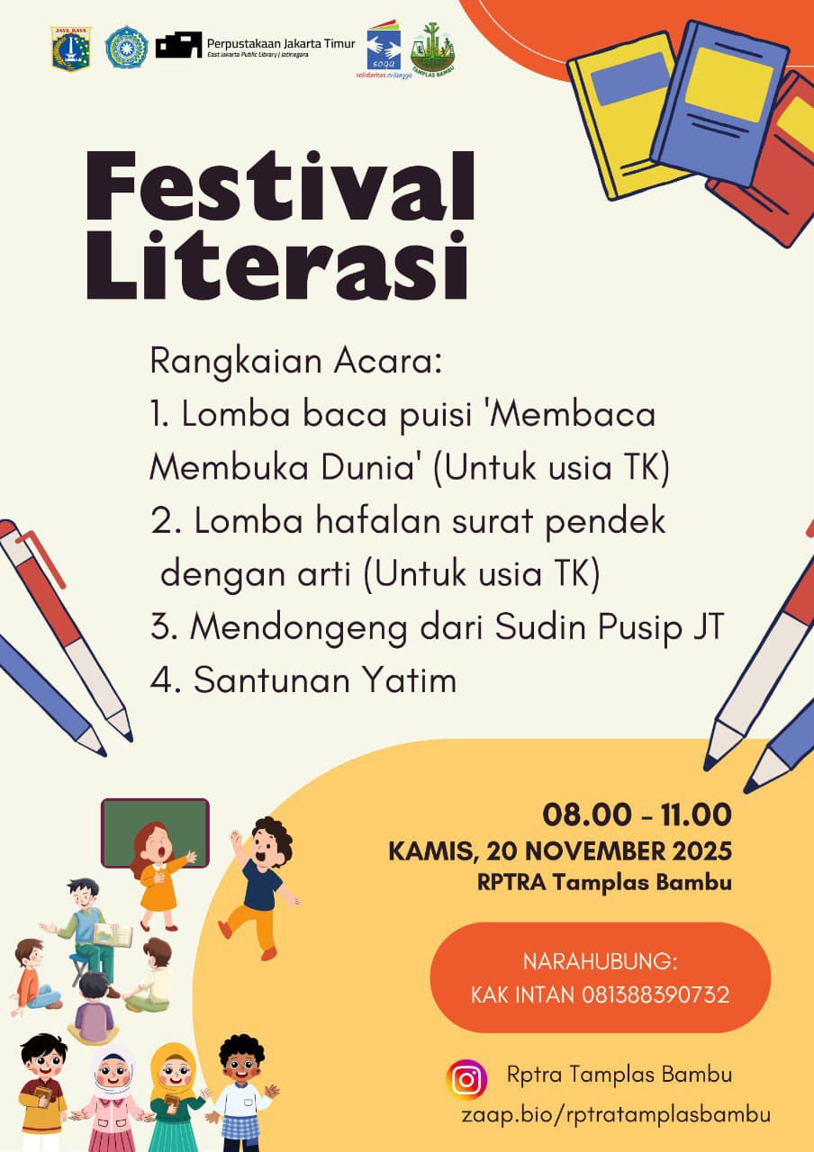 Festival Literasi Di RPTRA Tamplas Bambu