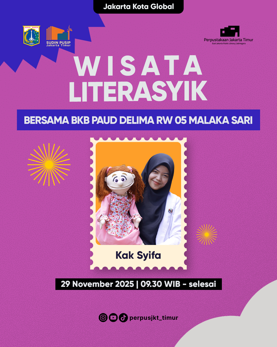 Wisata LiterAsyik Ke BKB PAUD DELIMA RW 05 MALAKA SARI