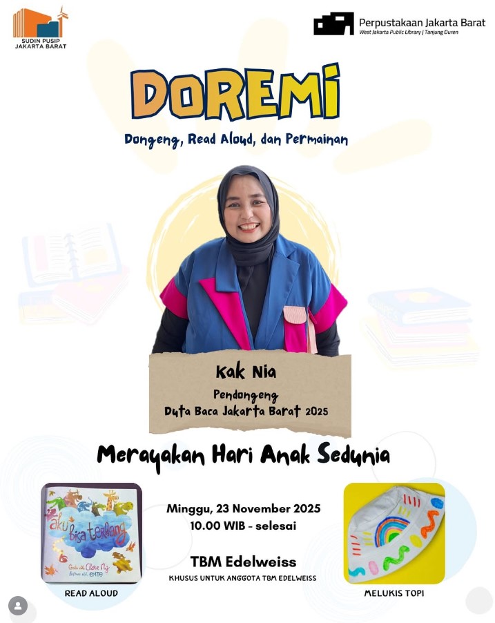 DOREMI "Dongeng, Read Aloud, Dan Permainan" Merayakan Hari Anak Sedunia Di TBM Edelweiss