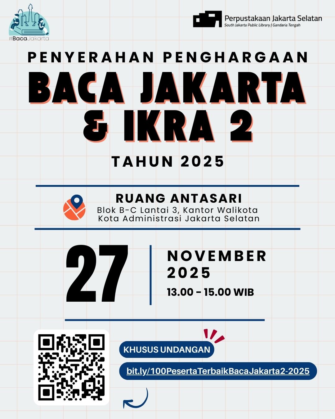 Penyerahan Penghargaan Peserta Baca Jakarta Dan IKRA 2 TW IV Tahun 2025