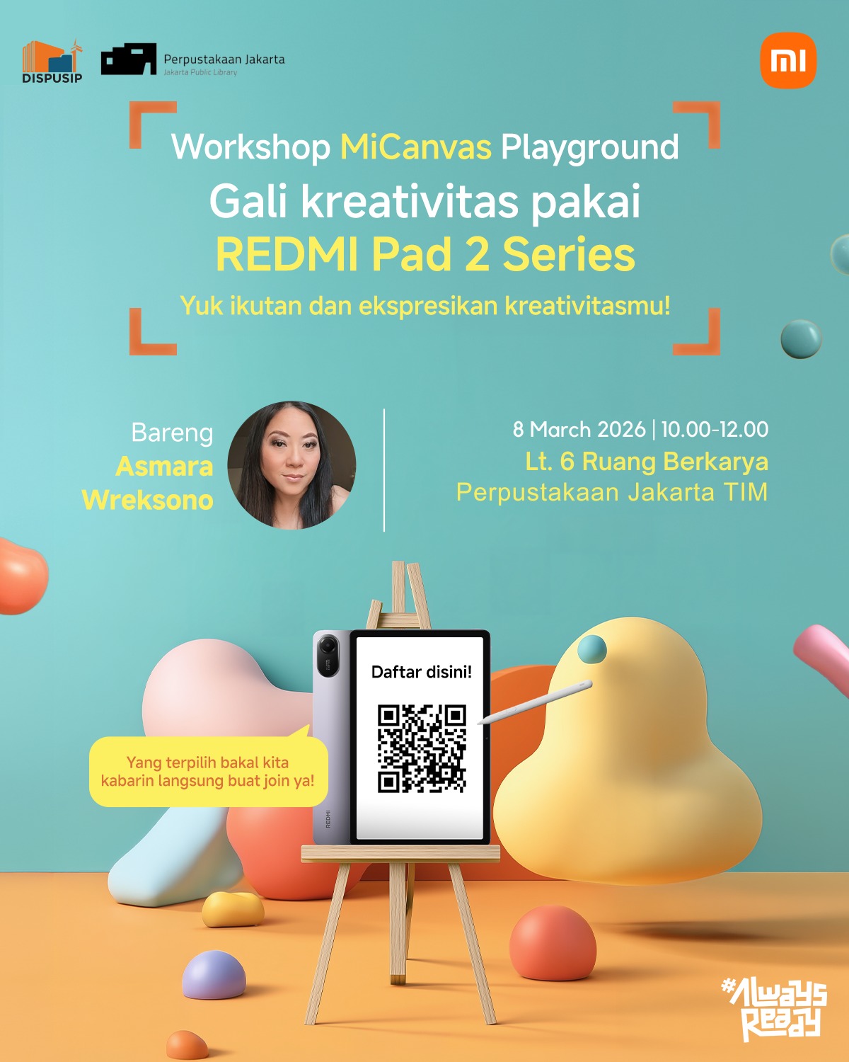 Workshop 1: Workshop MiCanvas Playground: Gali Kreativitas Pakai REDMI Pad 2 Series