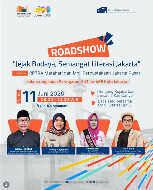 Roadshow Workshop Membaca Dan Literasi Perpustakaan Di RPTRA Matahari