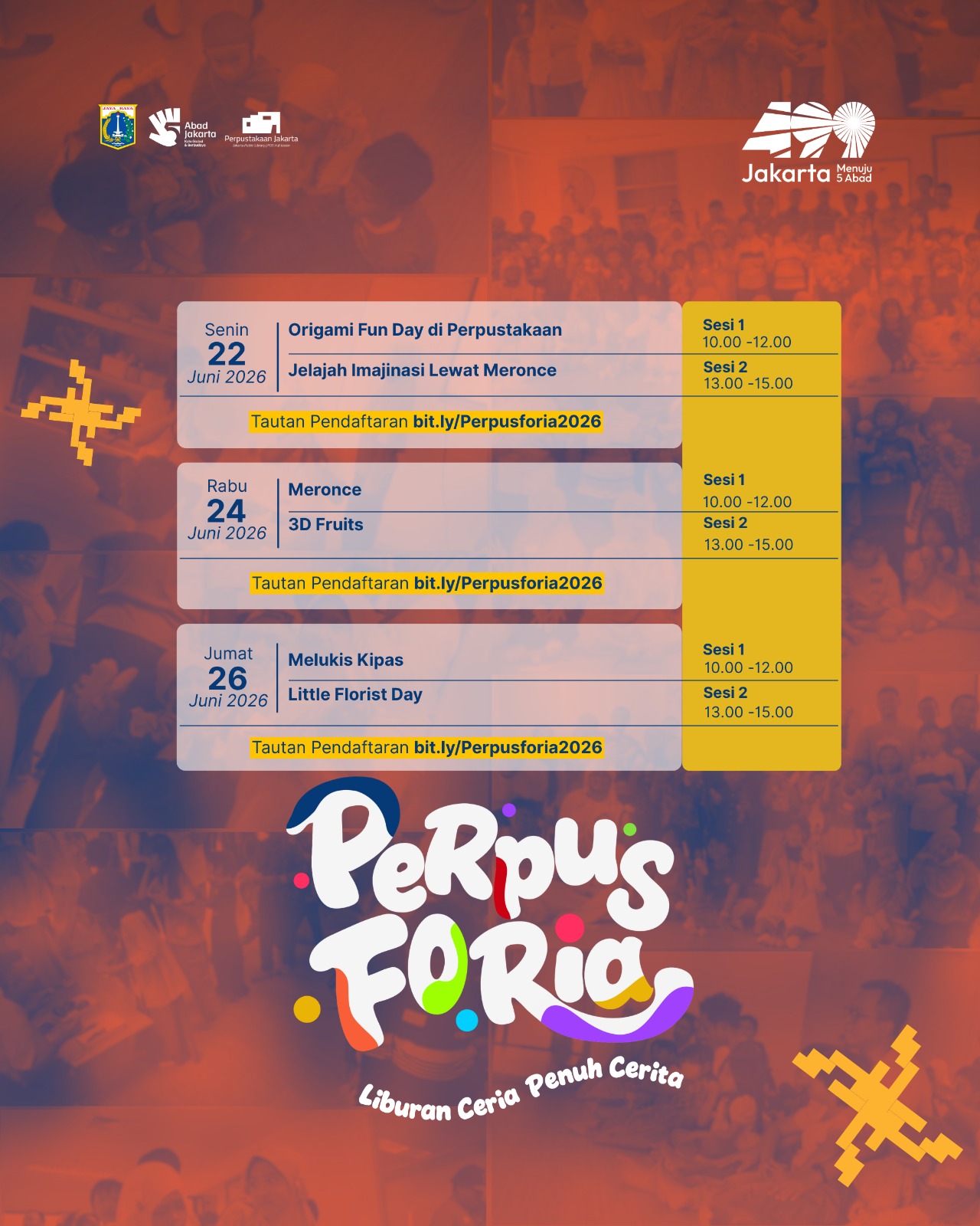 Perpusforia : Origami Fun Day Di Perpustakaan Dan Jelajah Imajinasi Lewat Meronce