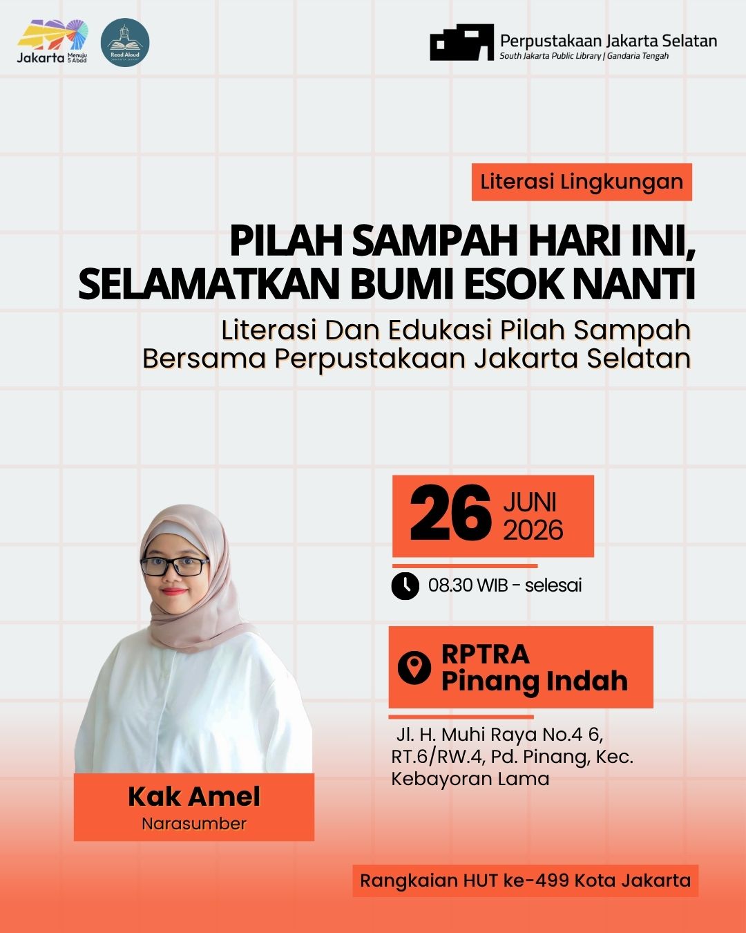 Pilah Sampah Hari Ini, Selamatkan Bumi Esok Nanti: Literasi Dan Edukasi Pilah Sampah Bersama Perpustakaan Jakarta Selatan Di RPTRA Pinang Indah