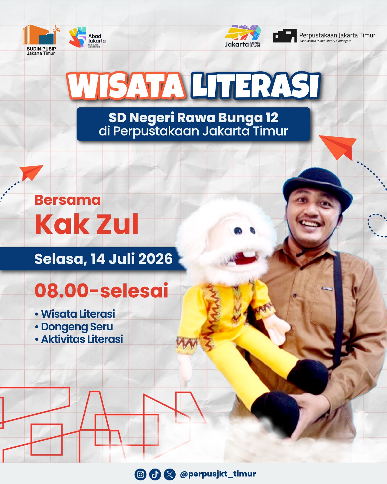 Wisata Literasi Di Perpustakaan Jakarta Timur Bersama SDN Rawa Bunga 12