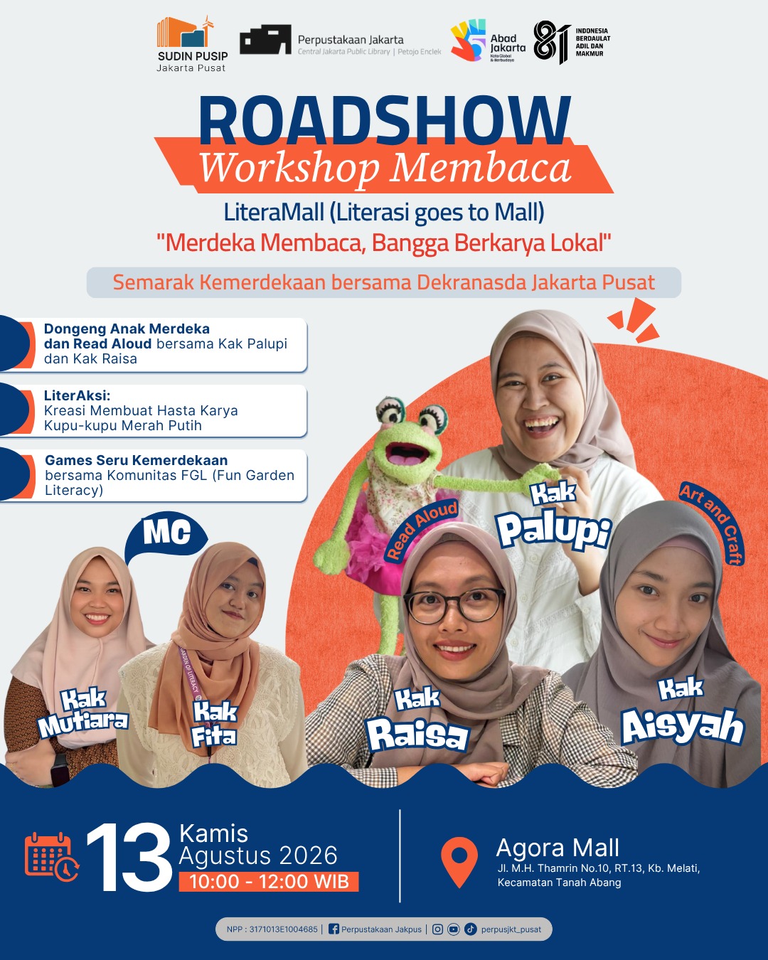Roadshow Workshop Membaca Dan Literasi Perpustakaan Di Agora Mall