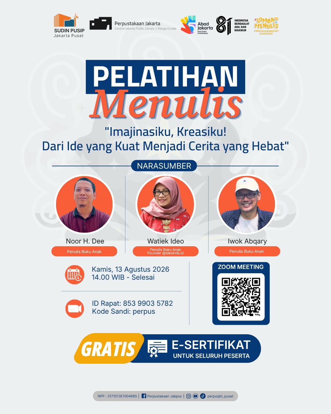 Pelatihan Menulis Kota Administrasi Jakarta Pusat