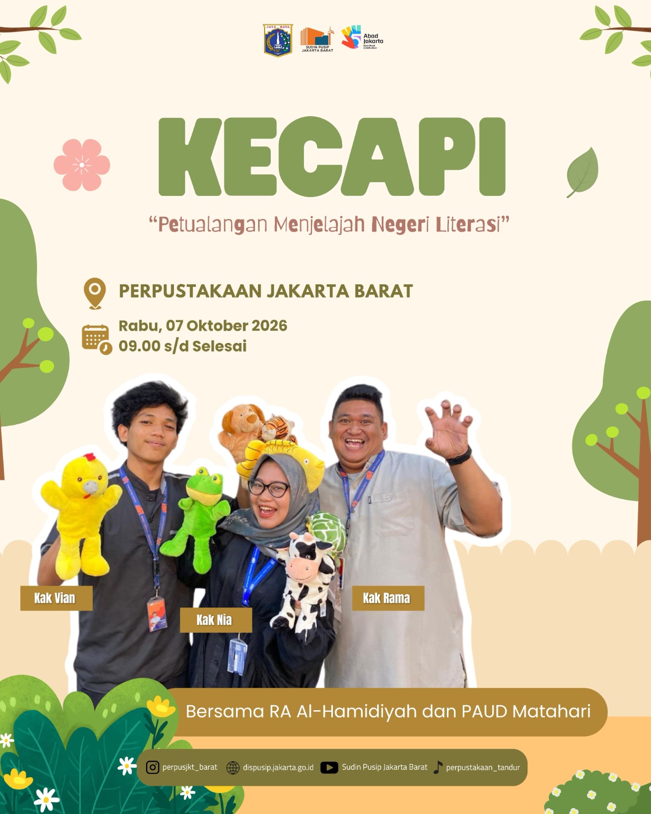 KECAPI (Kreasi, Eksplorasi Dan Cakap Berliterasi) Bersama RA Alhamidiyah Dan PAUD Matahari