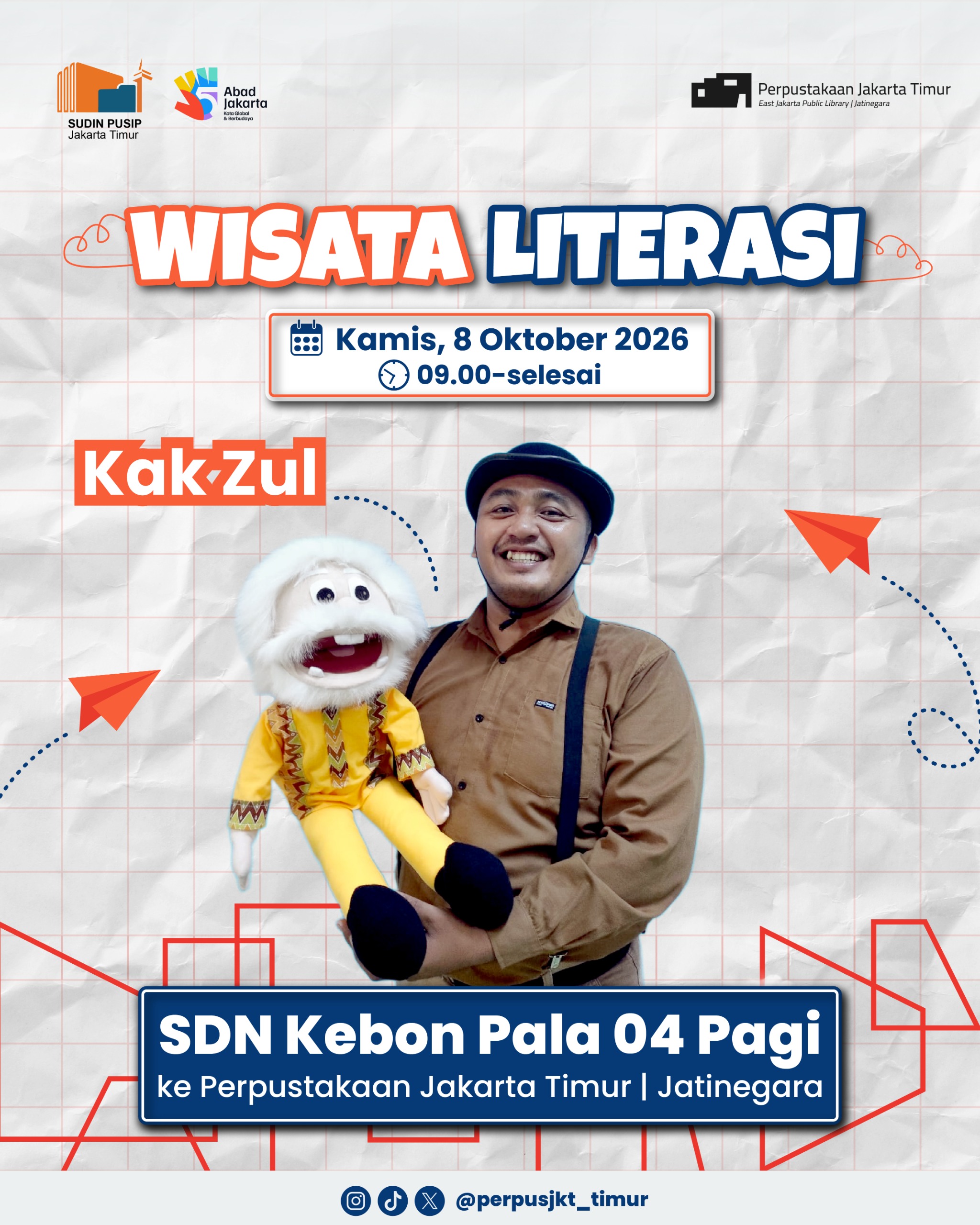 Wisata Literasi Ke Perpustakaan Jakarta Timur Bersama SDN Kebon Pala 04 Pagi
