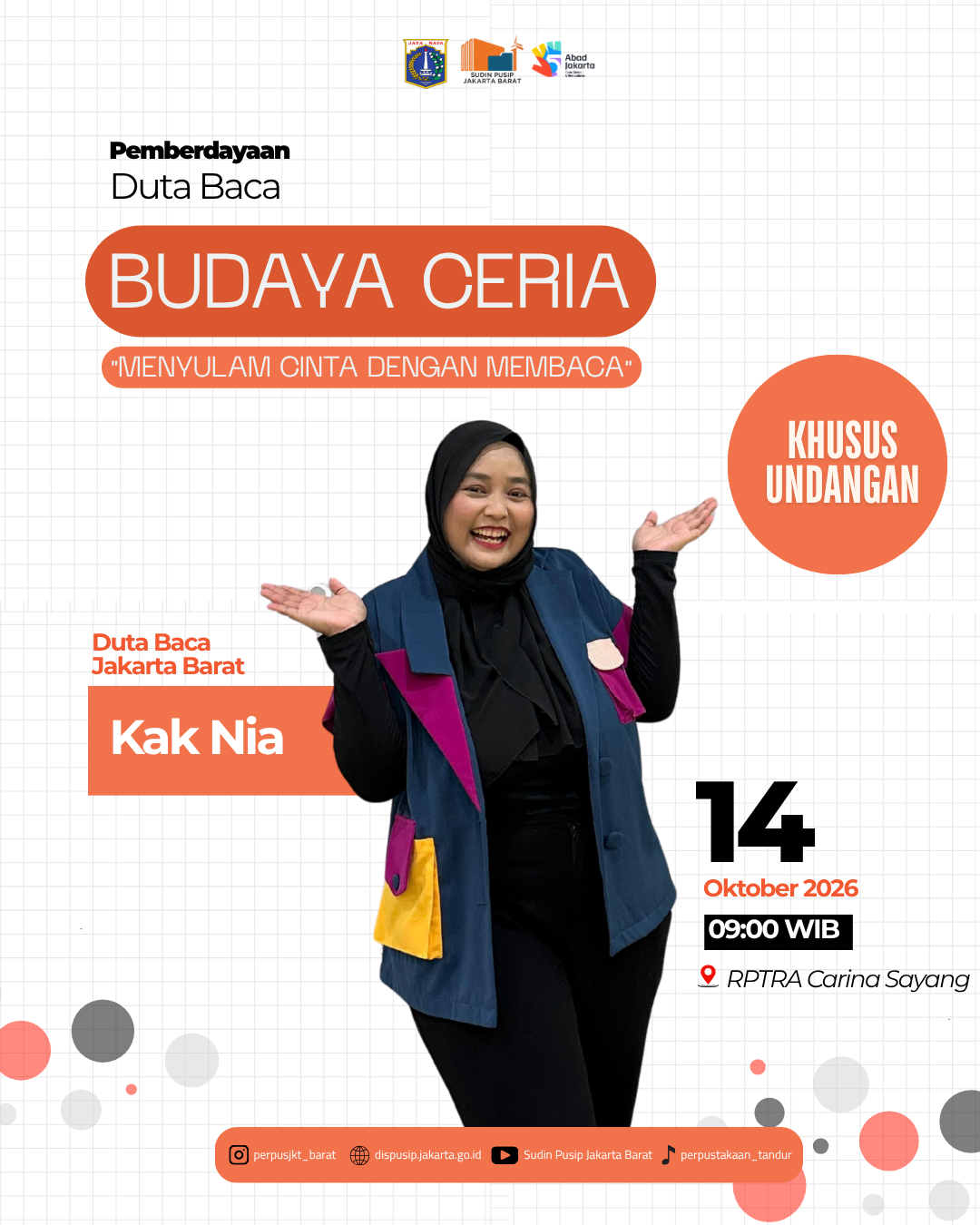 Pemberdayaan Duta Baca Budaya Ceria "Menyulang Cinta Dengan Membaca" Di RPTRA Carina Sayang